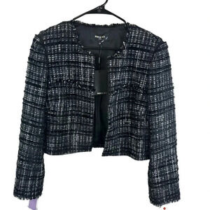 Paule Ka Women’s Black Tweed Jacket Size 44 New